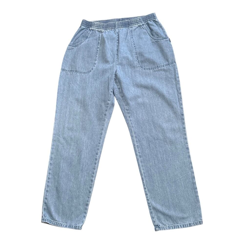 Bill Blass Jeans Womens 16 Vintage 90s Light Wash Blue Pull On Elastic Waist
